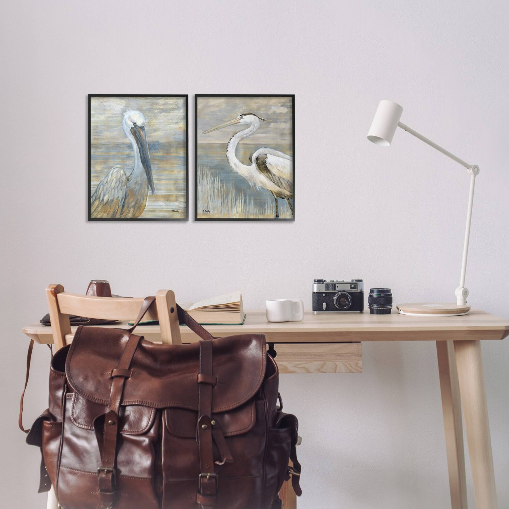 Stupell Industries Sea Birds Abstract Beach Framed Giclee Art